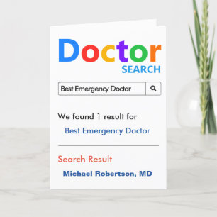Funny och Cute Best Akut Room Doktor Tack Kort