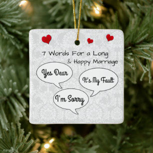 Funny och Cute Bröllop Advice jul Ornament