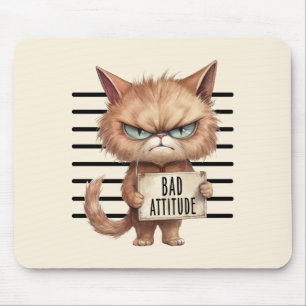 Funny och Cute Cat Mugshot Musmatta
