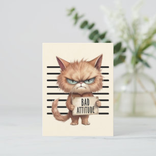 Funny och Cute Cat Mugshot Vykort