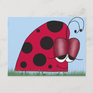 Funny och Euphoric Ladybug Vykort