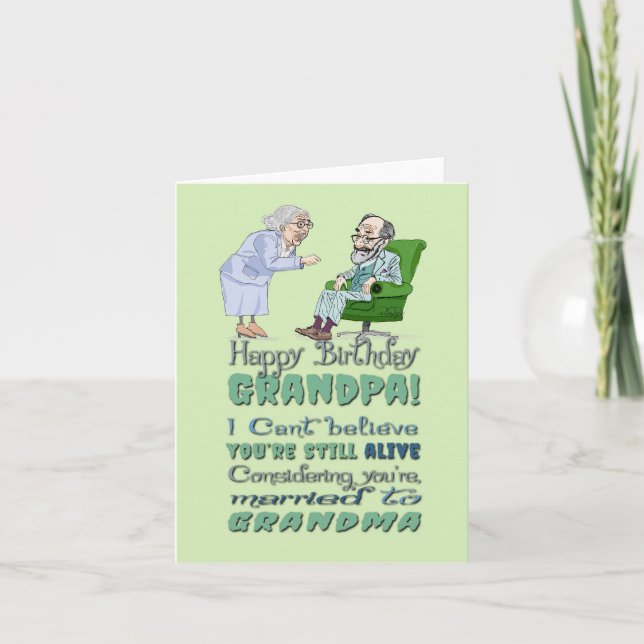 Funny och Sarcastic Birthday Card for Grandpa Tack Kort (Framsida)