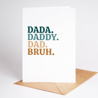 Funny och Trendig Bruh Fars dag Card Helgkort