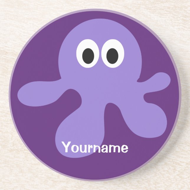 Funny Octopus anpassningsbar monogram underlägg (Framsidan)