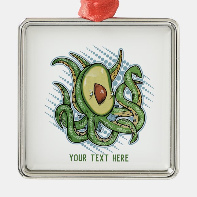 Funny Octopus Avocado Julgransprydnad Metall (Framsidan)