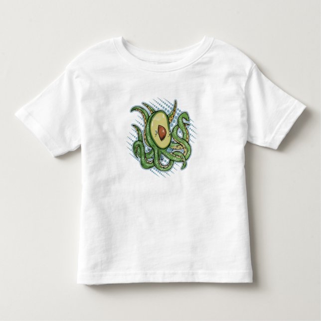 Funny Octopus Avocado T Shirt (Framsida)
