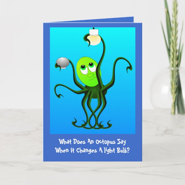 Funny Octopus Birthday Kort (Framsida)