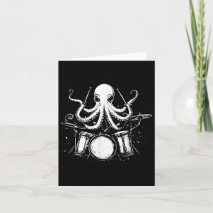 Funny Octopus Drummer Drums Drumming Music Älskare Kort
