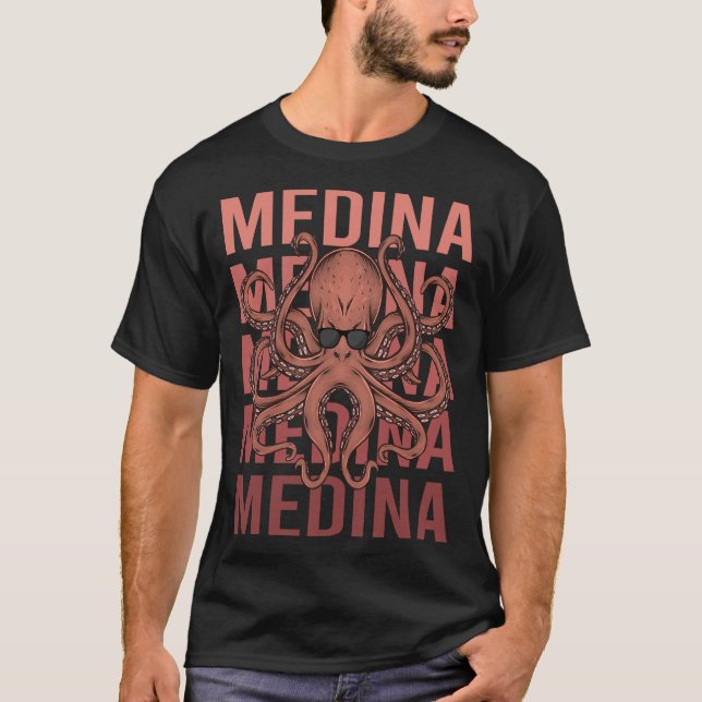 Funny Octopus Medina T Shirt (Framsida)