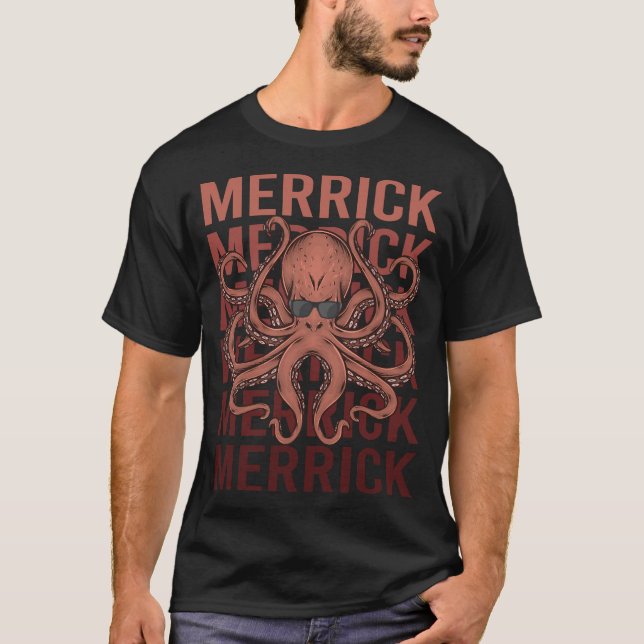 Funny Octopus - Merrick Namn T Shirt (Framsida)