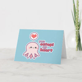 Funny Octopus Valentine Helgkort