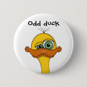 Funny Odd Anka Tecknad Knapp