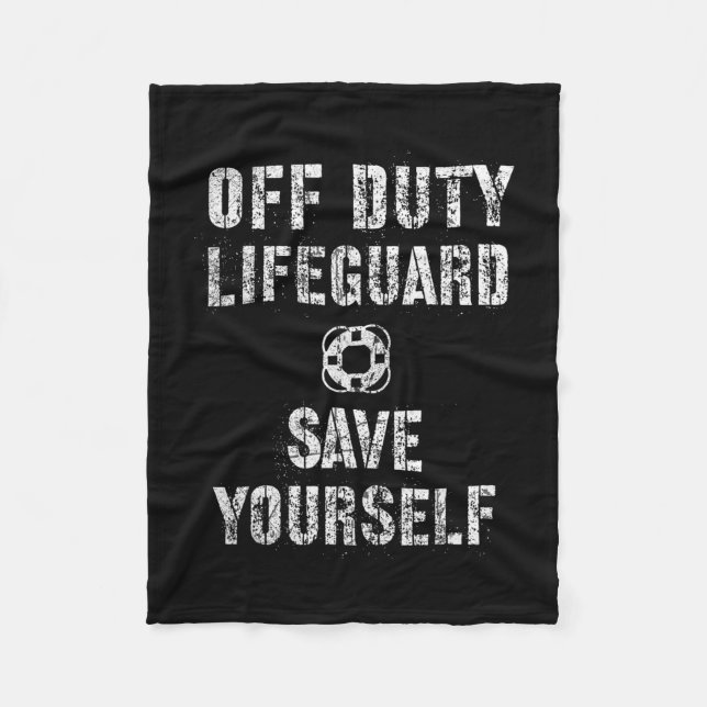 Funny Off Duty Save Yourself Lifeguard Swimming Po Fleecefilt (Framsidan)