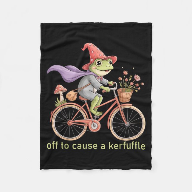 Funny Off To Cause A Kerfuffle Whimsical Wizard Fr Fleecefilt (Framsidan)