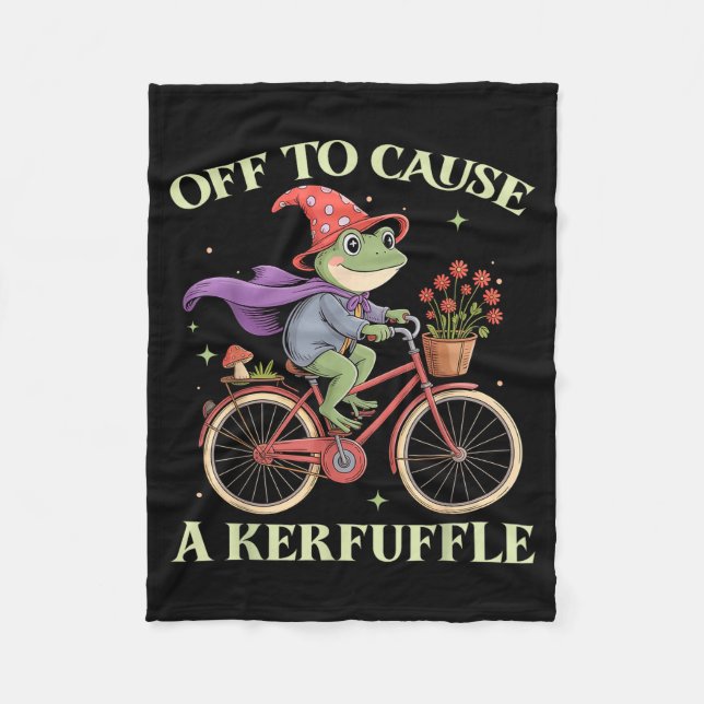 Funny Off To Cause A Kerfuffle Whimsical Wizard Fr Fleecefilt (Framsidan)