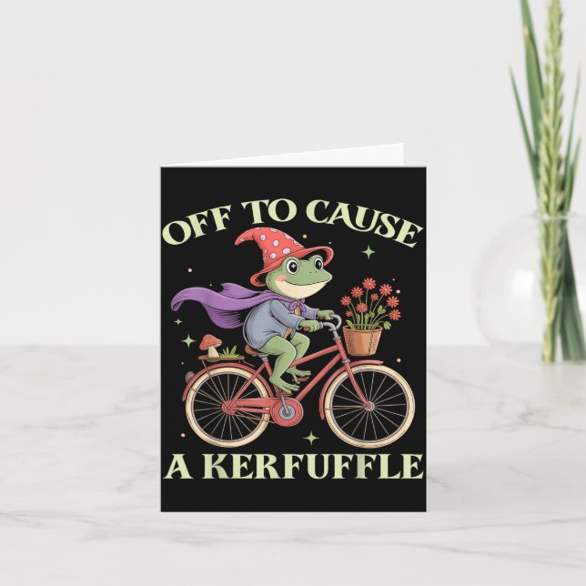 Funny Off To Cause A Kerfuffle Whimsical Wizard Fr Kort (Framsida)
