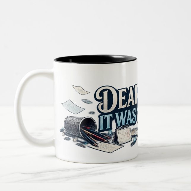Funny Office Christmas Mug Två-Tonad Mugg (Vänster)