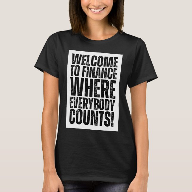 Funny Office Finance Sticker T Shirt (Framsida)