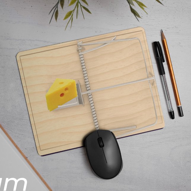 Funny Office Gift Mouse Trap Novelty Musmatta (A mouse pad with what else? An old school mouse trap illustration of course.)