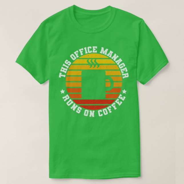Funny Office Manager-kaffe Älskare Retro T Shirt (Design framsida)