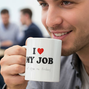 Funny Office Mugg - I Kärlek mitt jobb