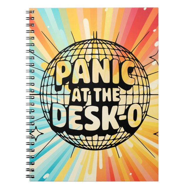 Funny Office Notebook-Panic at the Desk Disco Ball Anteckningsbok (Framsidan)