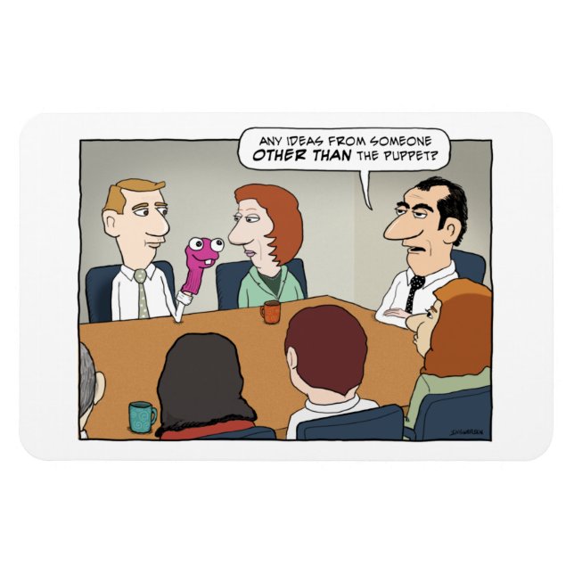 Funny Office Sock Puppet Magnet (Horisontell)