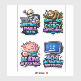 Funny Office Survival Sticker Sheet Pack Klistermärken