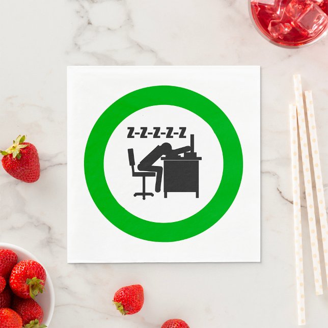 Funny Office Worker Sleeping på Desk Pappersservett (Skapare uppladdad)