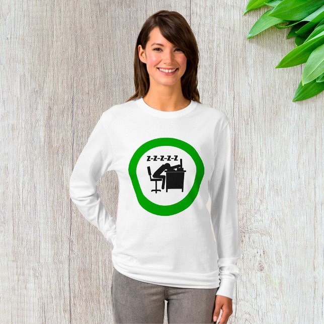Funny Office Worker Sleeping på Desk T Shirt (Skapare uppladdad)