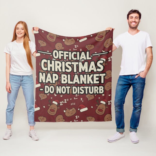 Funny Official Christmas Nap Do Not Disturb Fleecefilt (På plats)
