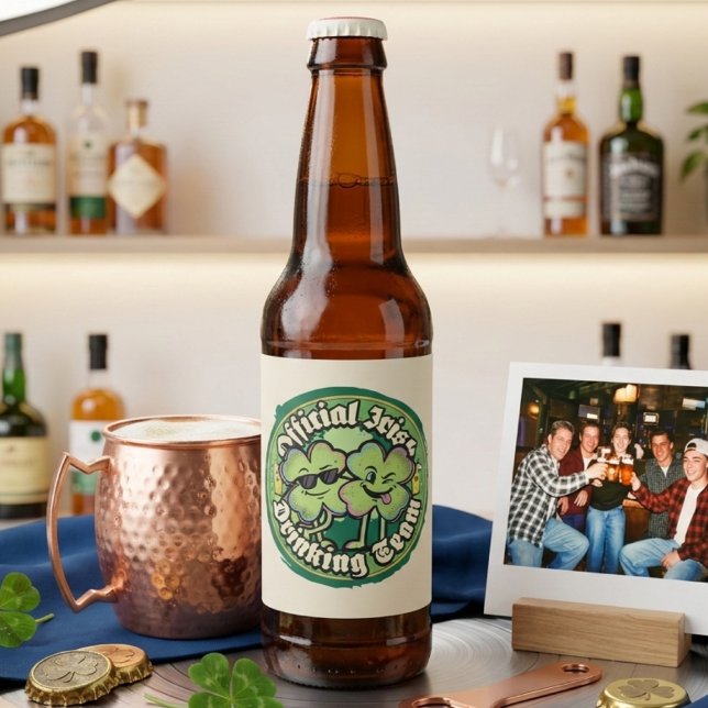 Funny Official Irish Drinking Team Beer Label Ölflaska Etikett (Skapare uppladdad)