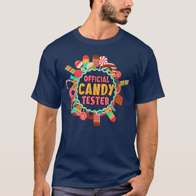 Funny Officiell Candy Tester Costume Kids Trick el T Shirt (Framsida)