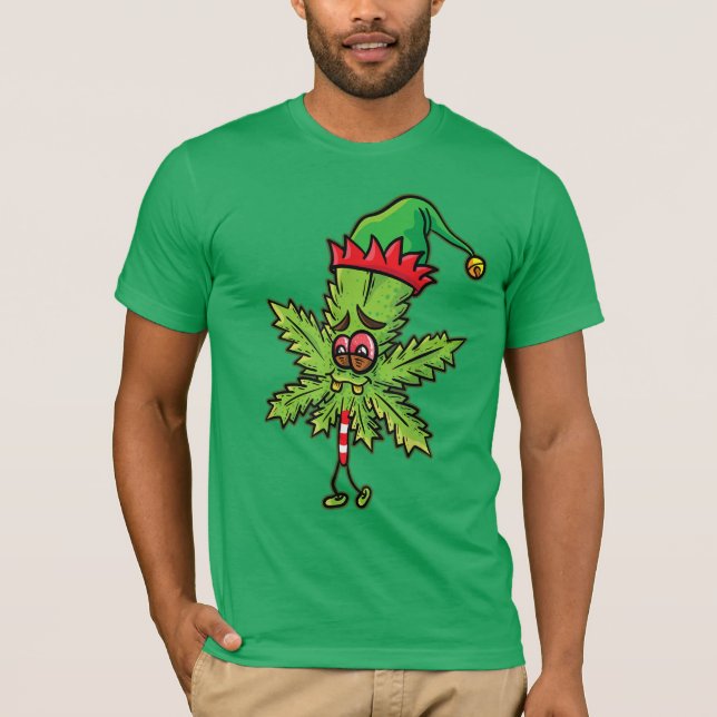 Funny Ogräs jul Elf T-Shirt (Framsida)
