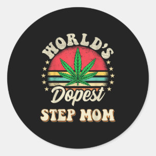 Funny Ogräs Mamma Vintage Sunset Worlds St Step Ma Runt Klistermärke