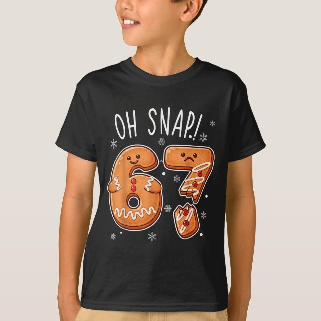 Funny Oh Snap 67 Gingerbread Cookie Christmas Men  T Shirt (Framsida)