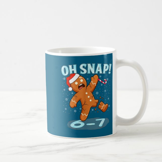 Funny Oh Snap 67 Gingerbread Man Meme 6 7 Christma Kaffemugg (Höger)