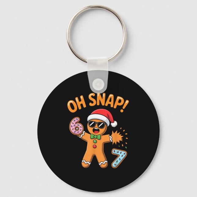 Funny Oh Snap 67 Six Seven Meme Gingerbread Man  Nyckelring (Framsida)