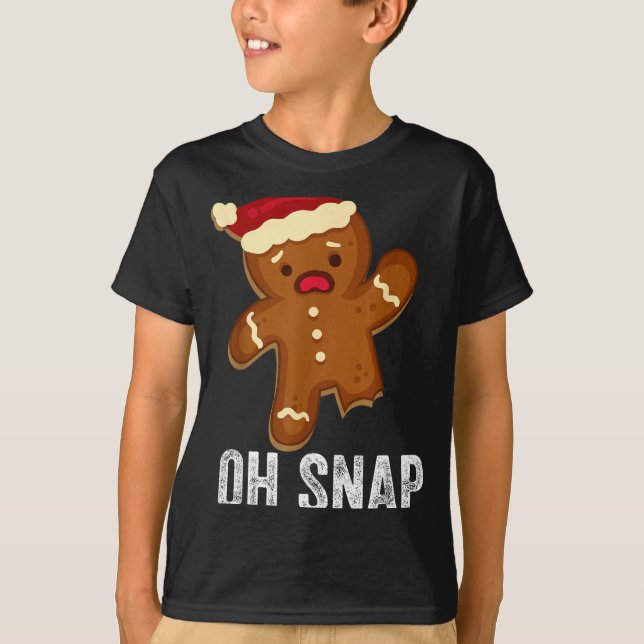 Funny Oh Snap Gingerbread Man Christmas Cookie Xma T Shirt (Framsida)