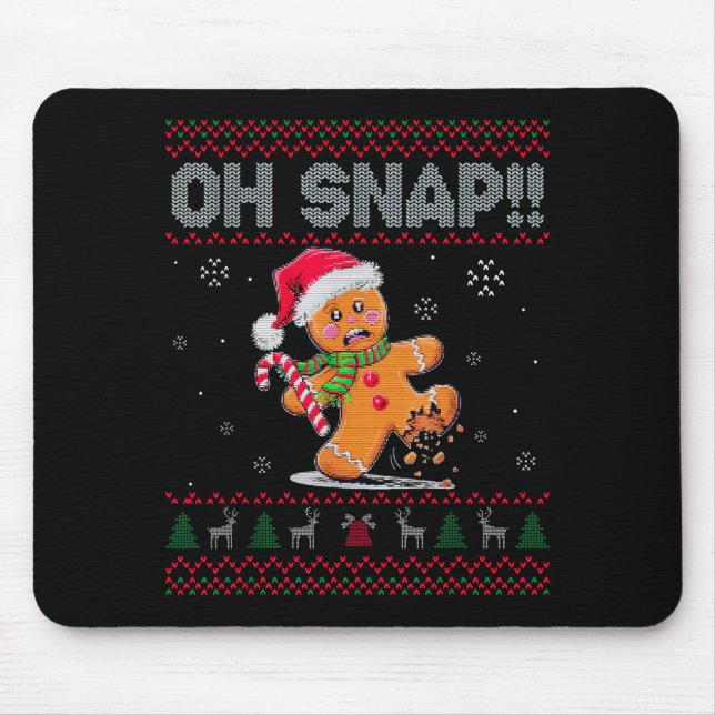 Funny Oh Snap Gingerbread Ugly Christmas Costume W Musmatta (Framsidan)