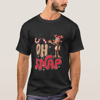 Funny Oh Snap Reindeer Candy cane jul Älskare T Shirt
