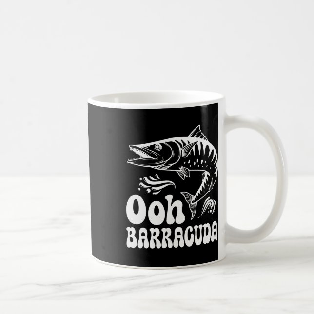 Funny Ohh Barracuda Fishing For Rock Music Lovers  Kaffemugg (Höger)