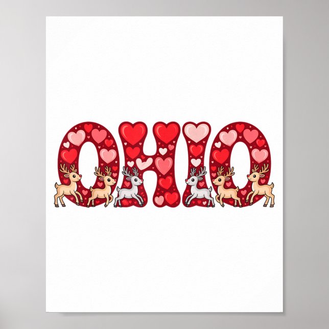 Funny Ohio Deer Midwestern Party O-h-i-o In Valent Poster (Framsidan)