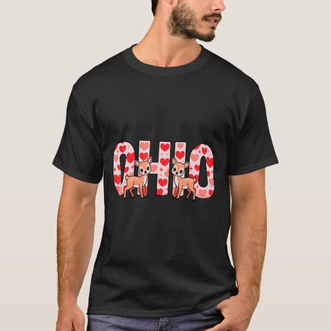 Funny Ohio Deer Midwestern Party O-h-i-o In Valent T Shirt (Framsida)