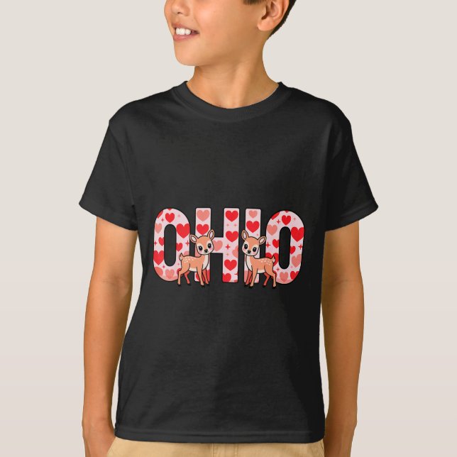Funny Ohio Deer Midwestern Party O-h-i-o In Valent T Shirt (Framsida)