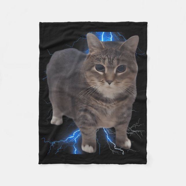Funny Oiia Oiia Spinning Cat Meme Cat Brainrot Fleecefilt (Framsidan)