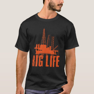 Funny Oil Rig Art Manar Pappa Oil Fält Roughnackr T Shirt