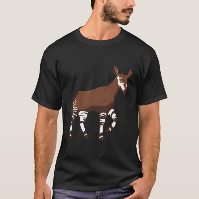 Funny Okapi Illustration T Shirt (Framsida)