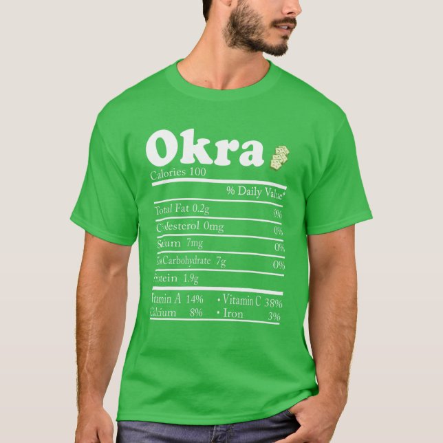 Funny Okra Nutrition Facts Thanksgiving jul T Shirt (Framsida)