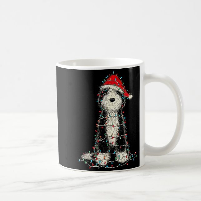 Funny Old English Sheepdog Christmas Graphics Dog  Kaffemugg (Höger)